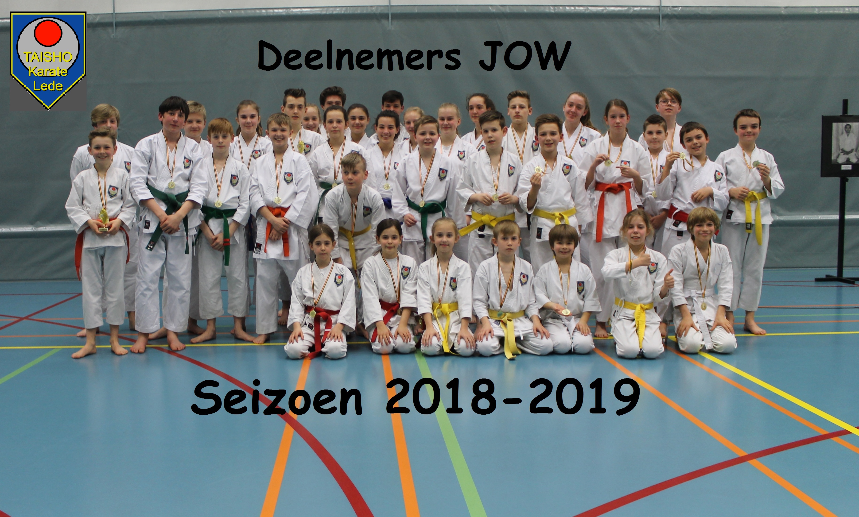 Overzicht van de kinderen die hun medaille gekregen hebben voor het JOW seizoen 2018-2019